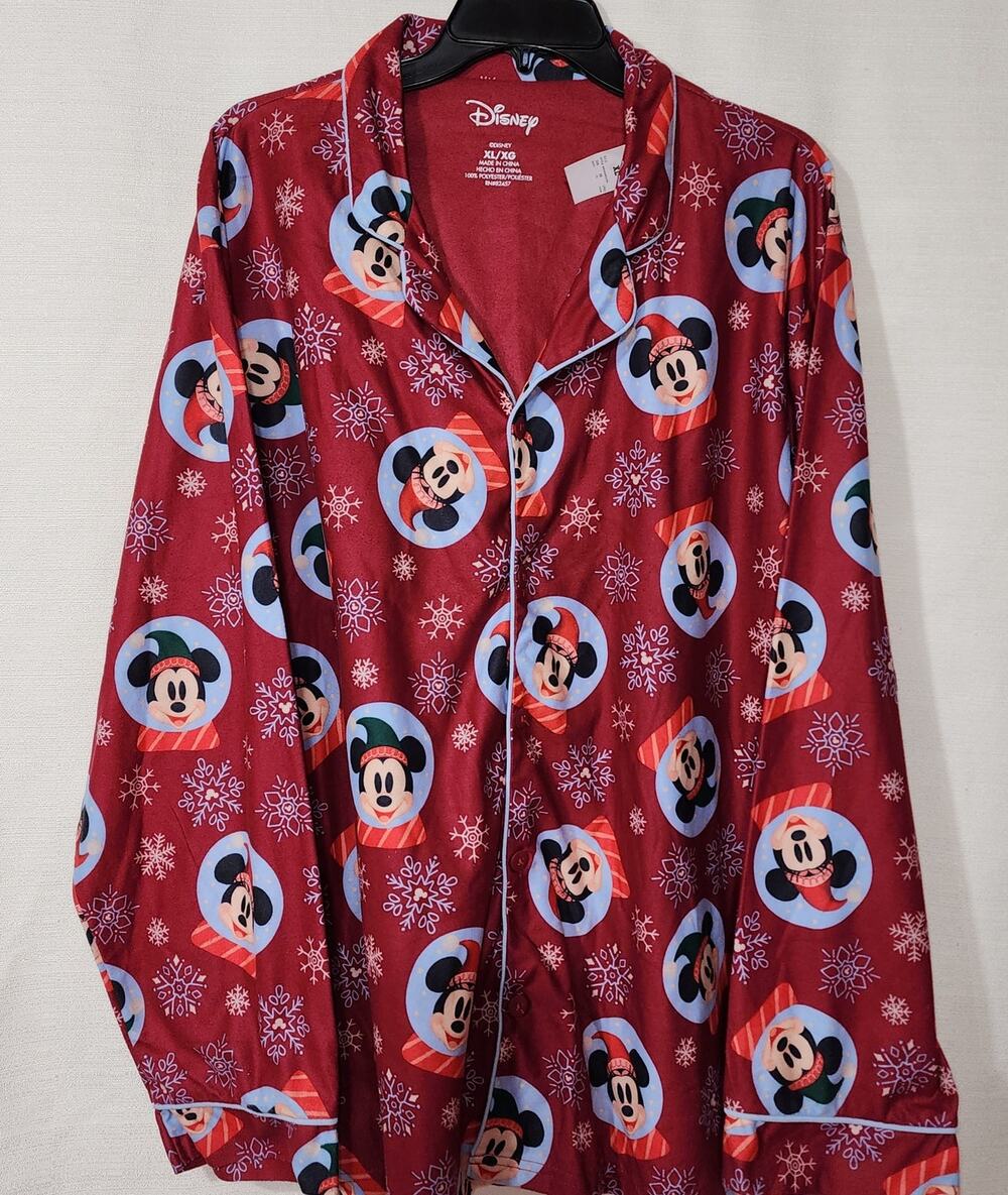 Disney Mickey mouse and Minnie christmas Pajamas men's XL Top only
